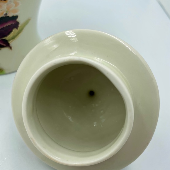 Toyo Vintage Ginger Jar Black Orchid Japanese Ceramic Vase With Lid Japan - Picture 8 of 10